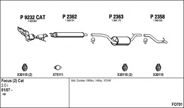 FENNO FO701 Exhaust System